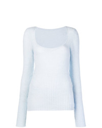 Женский голубой свитер с круглым вырезом от Jacquemus