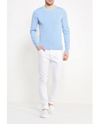 Мужской голубой свитер с круглым вырезом от Lacoste