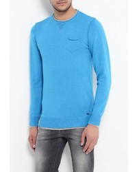Мужской голубой свитер с круглым вырезом от Liu Jo Uomo