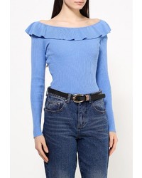 Женский голубой свитер с круглым вырезом от LOST INK