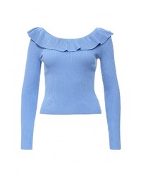 Женский голубой свитер с круглым вырезом от LOST INK