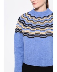 Женский голубой свитер с круглым вырезом от M Missoni