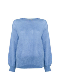 Женский голубой свитер с круглым вырезом от Maison Flaneur