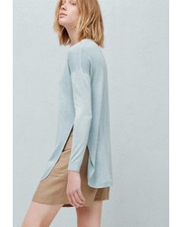 Женский голубой свитер с круглым вырезом от Mango