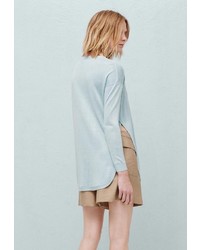 Женский голубой свитер с круглым вырезом от Mango