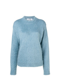 Женский голубой свитер с круглым вырезом от MSGM