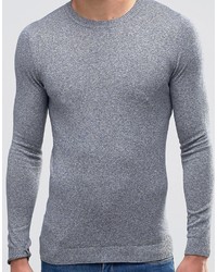 Мужской голубой свитер с круглым вырезом от Asos