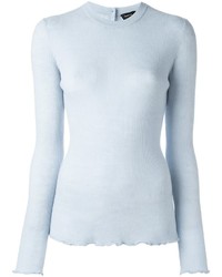 Женский голубой свитер с круглым вырезом от Proenza Schouler