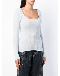 Женский голубой свитер с круглым вырезом от Jacquemus