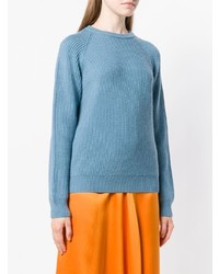 Женский голубой свитер с круглым вырезом от Cristaseya