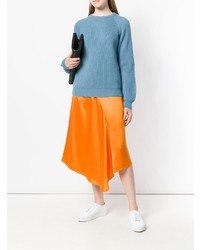 Женский голубой свитер с круглым вырезом от Cristaseya