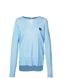 Женский голубой свитер с круглым вырезом от Rochas