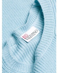 Женский голубой свитер с круглым вырезом от RED Valentino