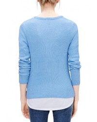 Женский голубой свитер с круглым вырезом от s.Oliver Denim