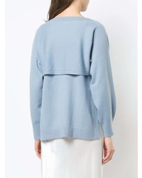 Женский голубой свитер с круглым вырезом от Vince