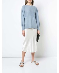 Женский голубой свитер с круглым вырезом от Vince