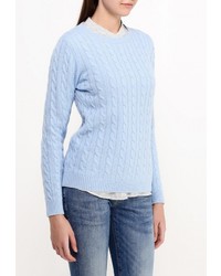 Женский голубой свитер с круглым вырезом от Tommy Hilfiger