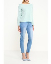 Женский голубой свитер с круглым вырезом от Yumi