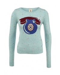 Женский голубой свитер с круглым вырезом от Yumi