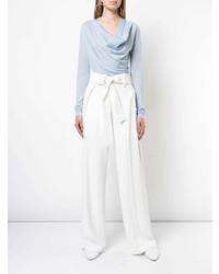 Женский голубой свитер с хомутом от Derek Lam