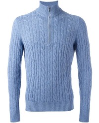 Мужской голубой свитер от Loro Piana