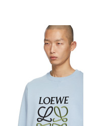 Мужской голубой свитшот с вышивкой от Loewe