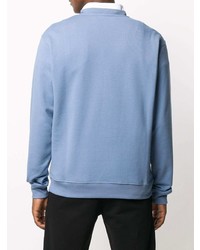 Мужской голубой свитшот с принтом от Moschino