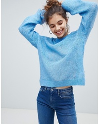 Голубой свободный свитер от Bershka