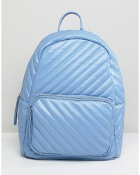 Голубой стеганый рюкзак