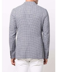 Мужской голубой твидовый двубортный пиджак от Tagliatore