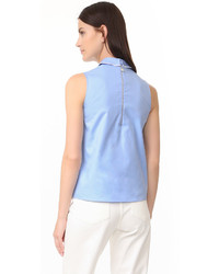 Голубой топ без рукавов от Carven