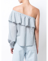 Голубой топ с открытыми плечами от Apiece Apart