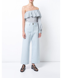 Голубой топ с открытыми плечами от Apiece Apart