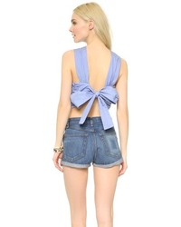 Голубой укороченный топ