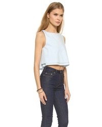 Голубой укороченный топ