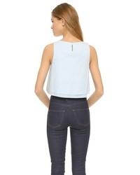 Голубой укороченный топ