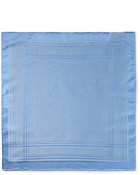 Голубой хлопковый нагрудный платок в шотландскую клетку от Gucci