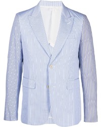 Мужской голубой хлопковый пиджак в вертикальную полоску от Comme Des Garcons SHIRT