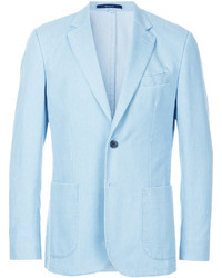 Мужской голубой хлопковый пиджак от Hardy Amies