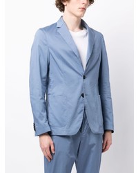 Мужской голубой хлопковый пиджак от BOSS