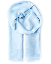 Женский голубой хлопковый шарф от Faliero Sarti
