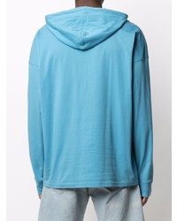 Мужской голубой худи с принтом от Moschino
