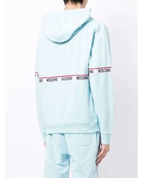 Мужской голубой худи с принтом от Moschino