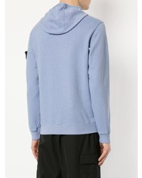 Мужской голубой худи от Stone Island