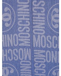 Мужской голубой шарф с принтом от Moschino