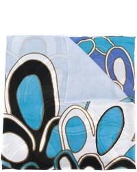 Женский голубой шарф с принтом от Diane von Furstenberg