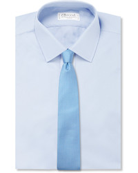 Мужской голубой шелковый галстук в горошек от Drakes