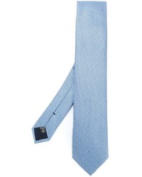 Мужской голубой шелковый галстук с вышивкой от Ermenegildo Zegna