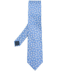Мужской голубой шелковый галстук с "огурцами" от Lanvin