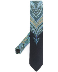 Мужской голубой шелковый галстук с принтом от Etro